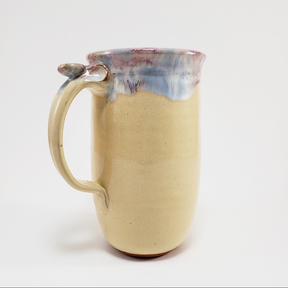 Handmade Terra-cotta Wheel Thrown Glazed Large Art Mug Signed Potternot Pottery - Picture 7 of 12
